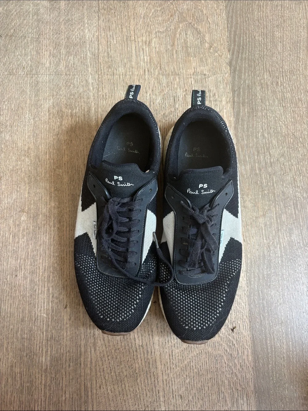Paul Smith Black and White Knit Runner Sneakers